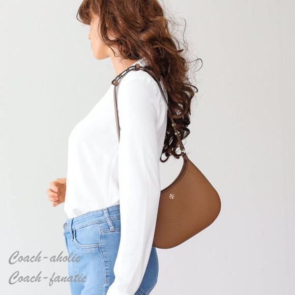 NWT Tory Burch Emerson Saffiano Leather Shoulder Bag in Moose - Picture 3 of 12